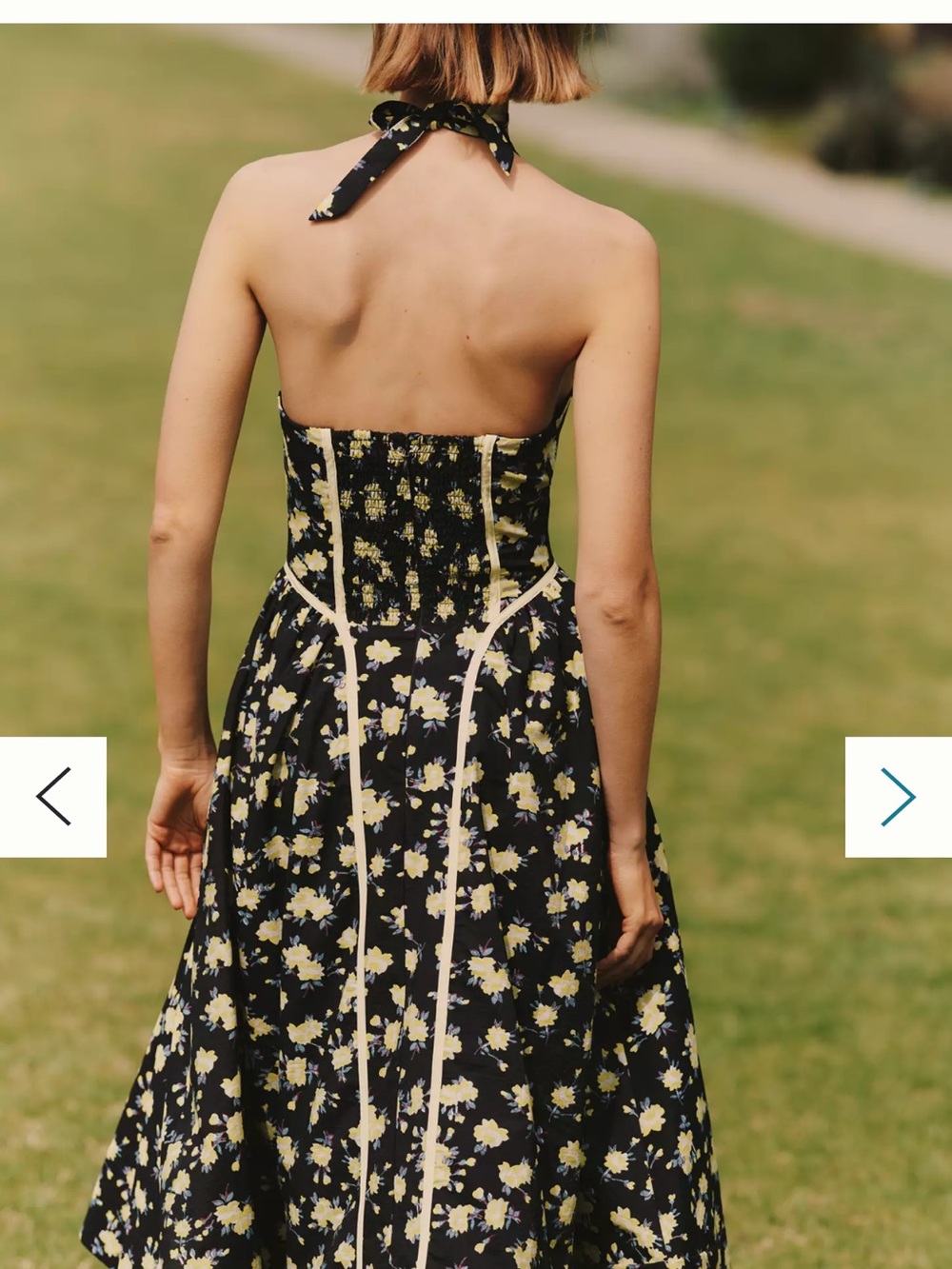 NWT Anthropologie Fit and Flare Halter v neck Floral Midi Dress - Picture 5 of 6